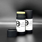 Olfactory House Faire Taire body balm comes in a cardboard tube with a  pull off lid. The balm is dispensed by pushed up on the bottom of the packaging. 