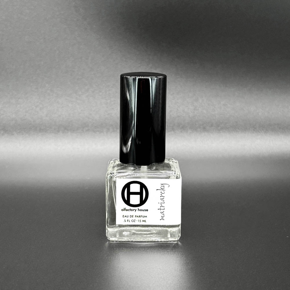 The 15ml bottle of Matriarchy, an eau de parfum by Olfactory House. 