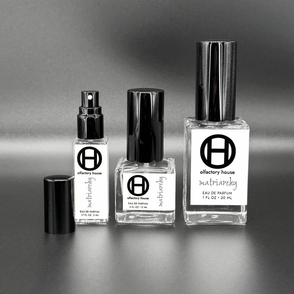 Matriarchy is an eau de parfum by Olfactory House. It comes in 2ml, 5ml, 15ml, or 30ml bottles. 