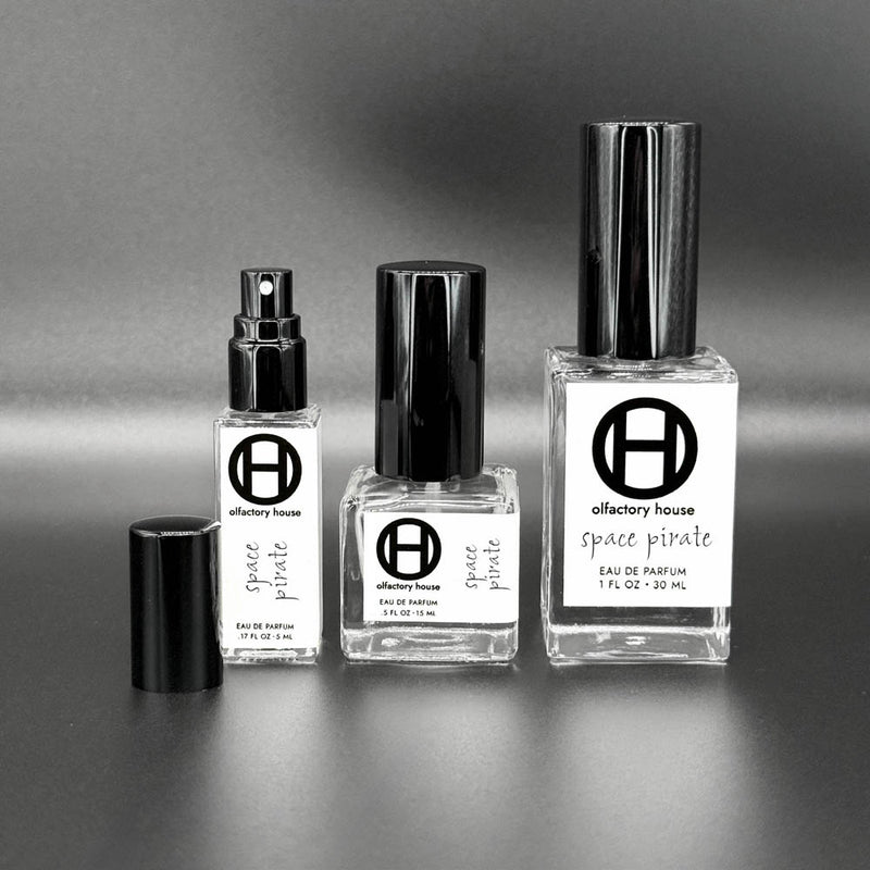 Space Pirate is an eau de parfum by Olfactory House. It comes in 2ml, 5ml, 15ml, or 30ml bottles. 