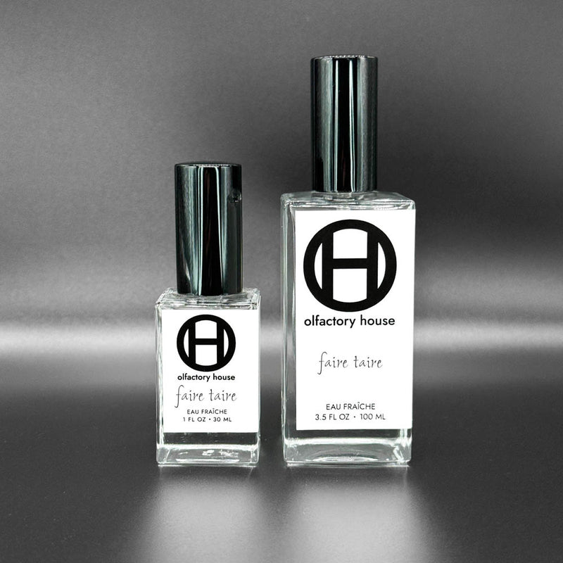 Faire Taire is an eau fraiche by Olfactory House. It comes in 2ml, 5ml, 30ml or 100ml bottles. 